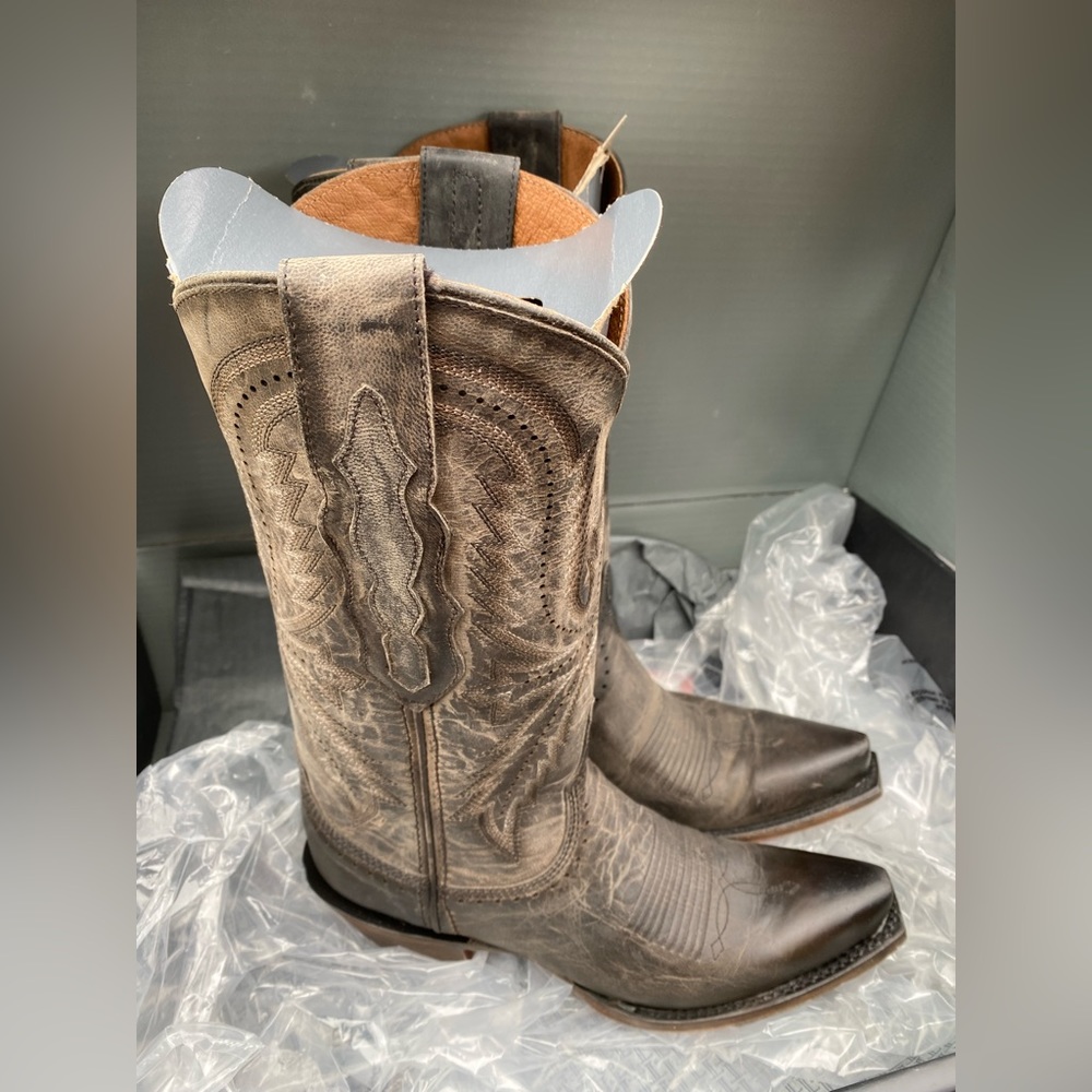Lucchese M5066.S54 Womens MARCELLA Western Boot Anthracite Distressed Brown